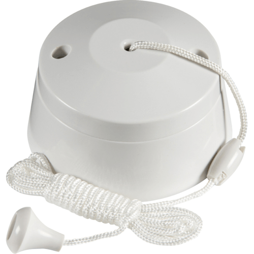 KnightsBridge 6 Amp One Way Bathroom Ceiling Light Pull Cord Switch