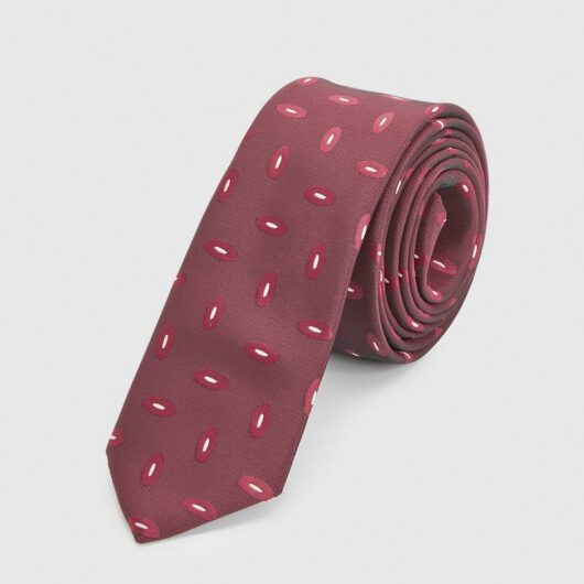 Burton Men's Burgundy Retro Pattern Tie